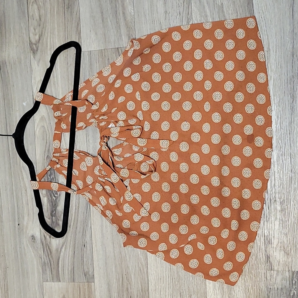 Rustic Orange spaghetti strap crop top shirt